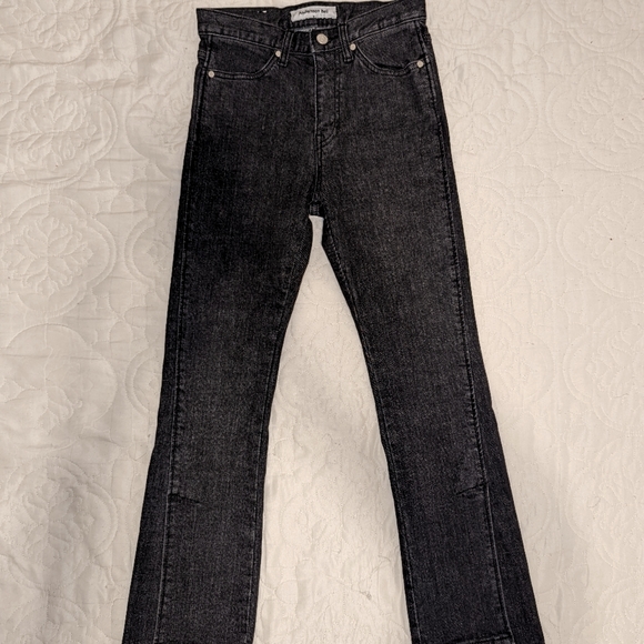 ANDERSSON BELL Unbalance Split Crop High Rise Jeans, Small - Picture 3 of 7